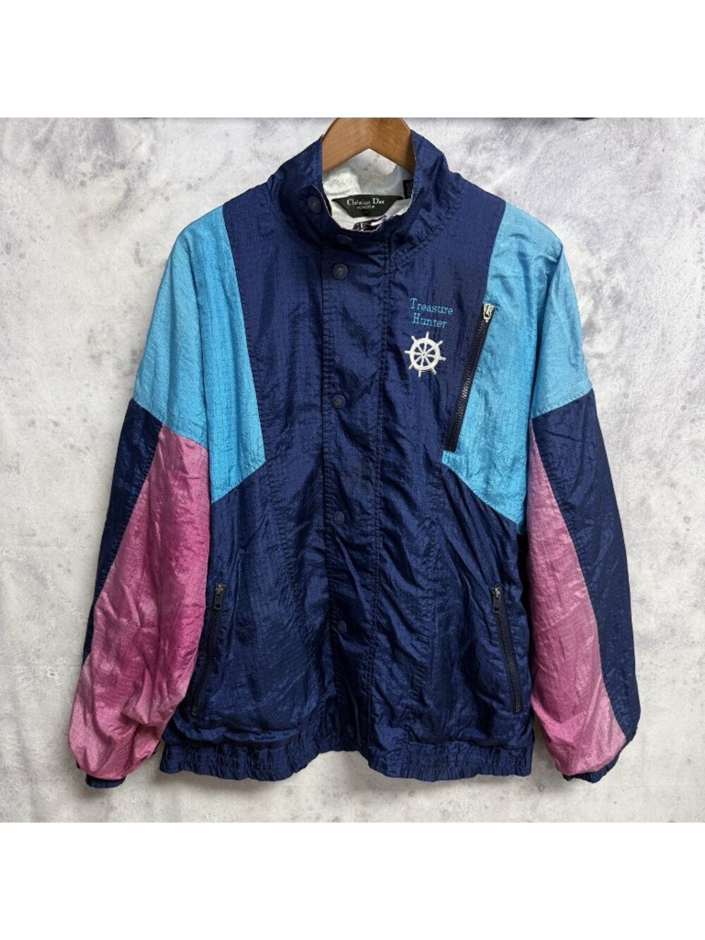 Vintage Christian Dior Monsieur Windbreaker Jacket Mens Large Full Zip